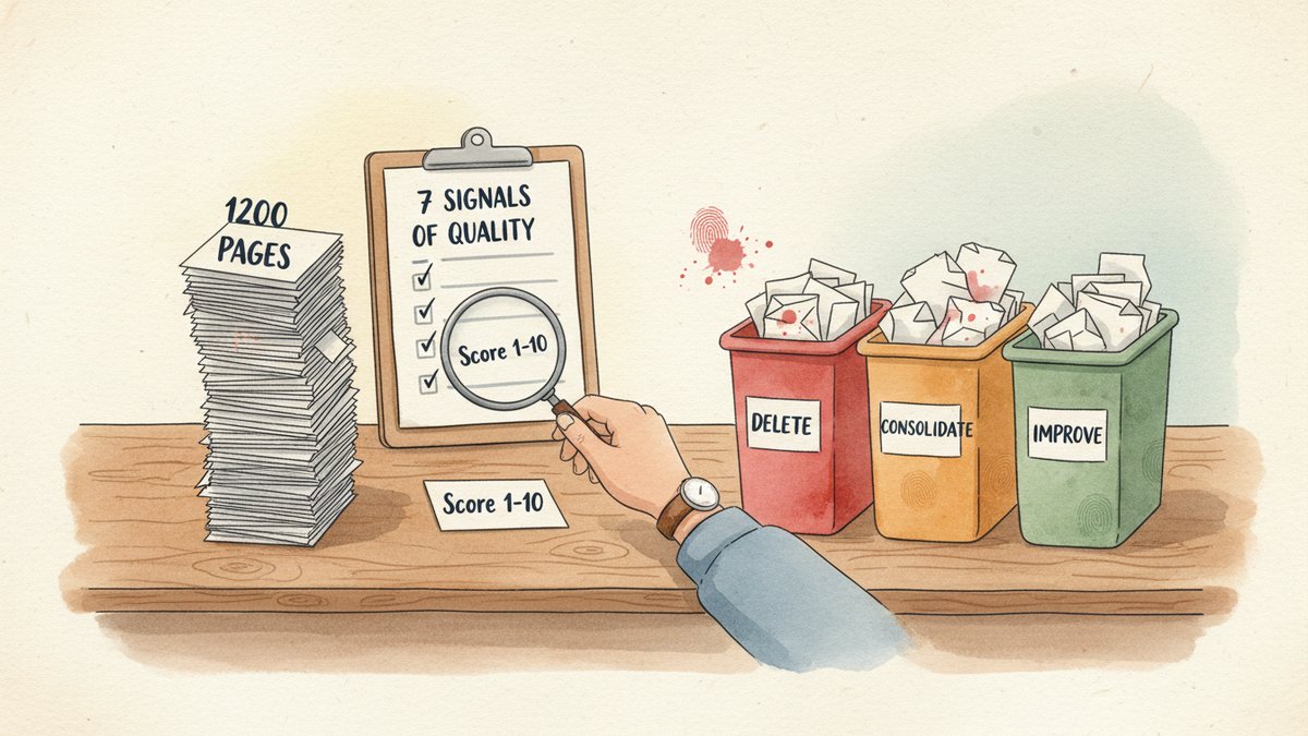 I Audited 1,200 Pages and Flagged 340 as "Demotion Risks" — Here's the AI Workflow