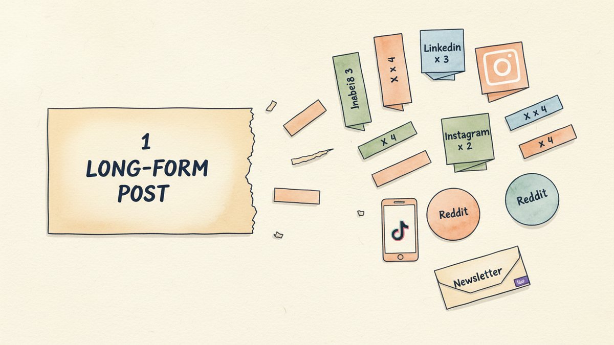 Content Repurposing: Turn 1 Long-Form Post Into 12 Platform-Native Social Posts