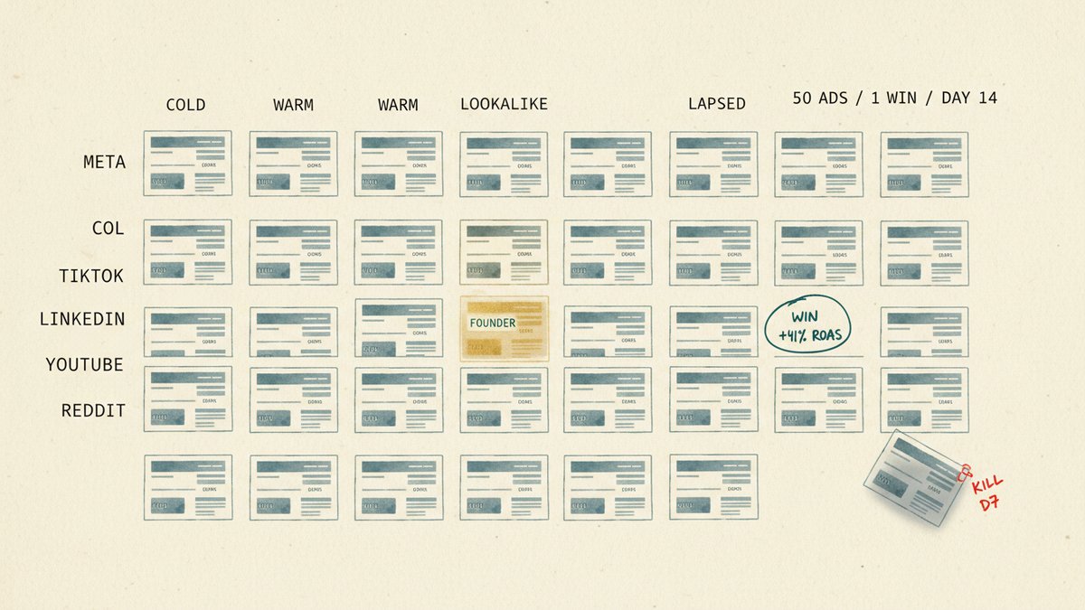 The 50-Ads × 5-Channels × 4-Audiences Test Matrix: How to Read a Cross-Channel Paid Media Test in 14 Days