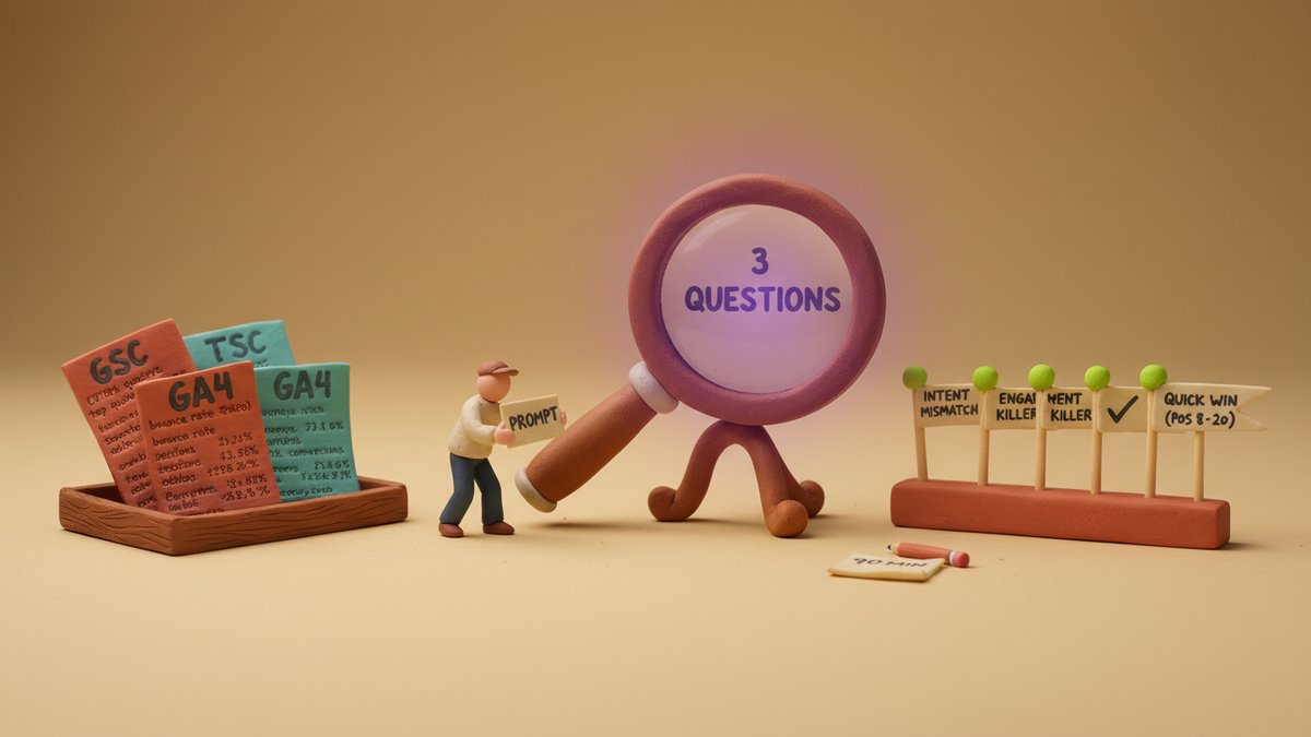 Feed GSC + GA4 Exports Into Claude: A 4-Step Content Analysis Workflow (and the 3 Questions It Answers)