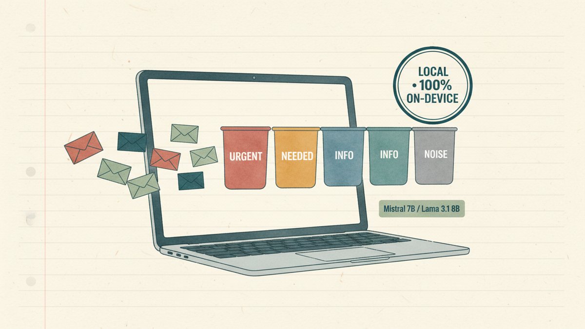 Local LLM Email Triage: How I Run 200 Daily Emails Through Mistral 7B on My Mac (Without Any Cloud)