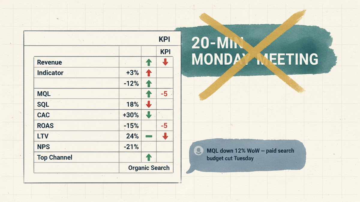 Monday-Morning KPI Dashboard: 8 KPIs in 1-Page Google Sheets (Gemini)