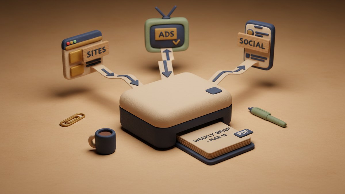 Multi-Agent Competitive Intel: 3 Sub-Agents Watching Sites, Ads, and Social, Producing a Weekly PDF Brief