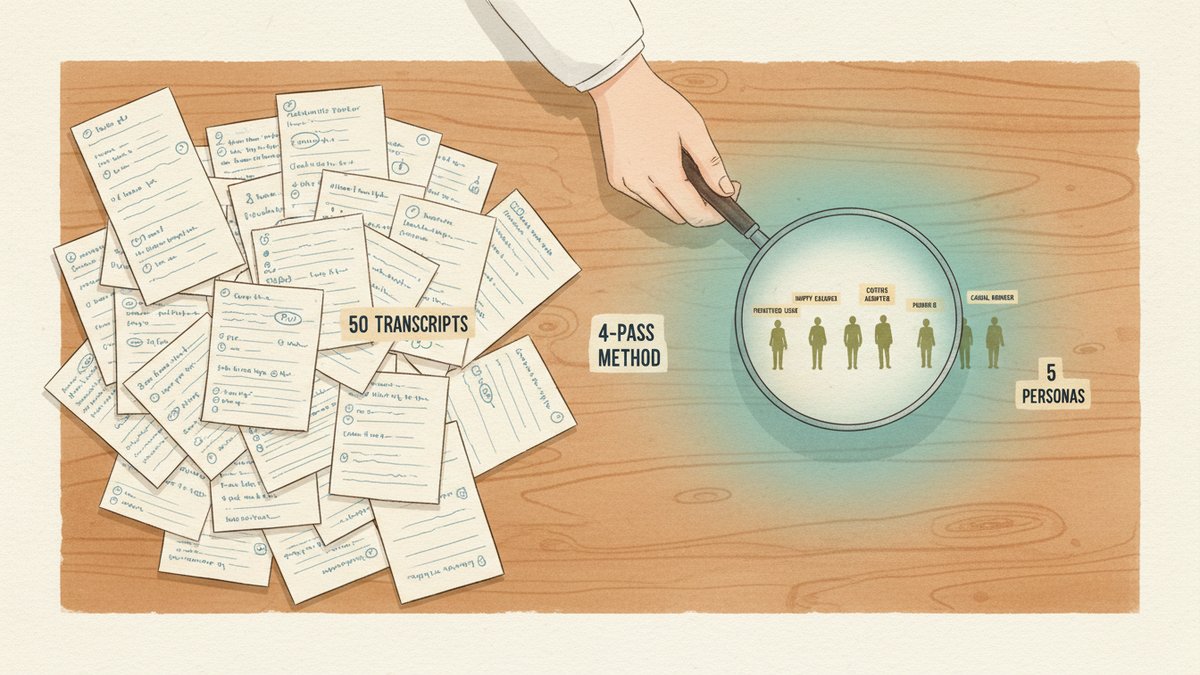 Persona Synthesis from 50 Customer Interview Transcripts with ChatGPT (The 4-Pass Method)