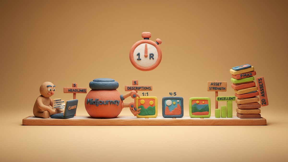 20 PMax Assets in 1 Hour: My Claude + Midjourney Pipeline