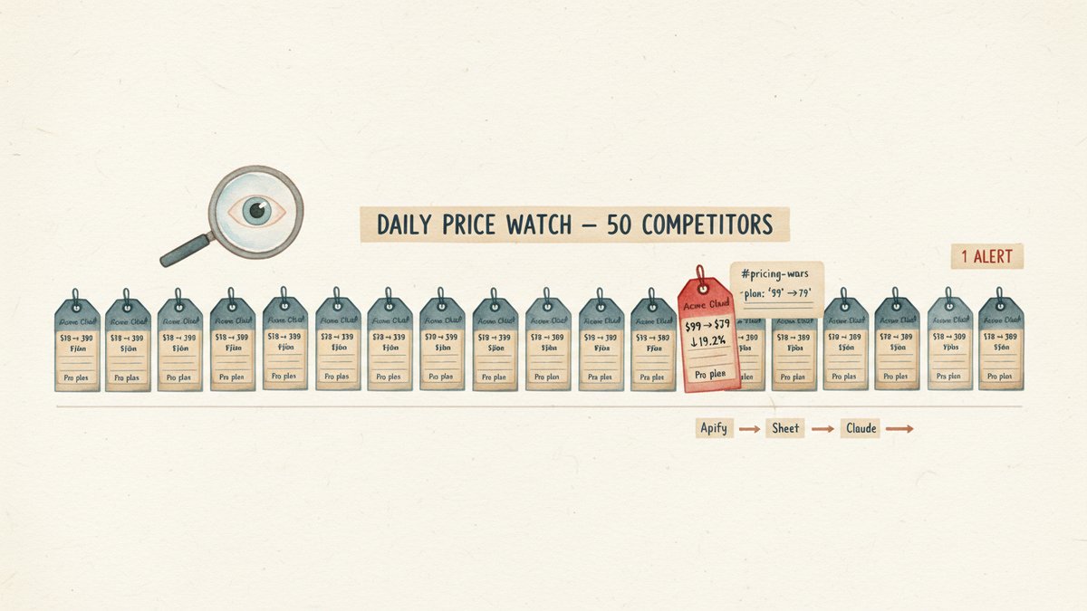 Price-Monitoring Agent: Track 50 Competitors Daily and Slack the Changes